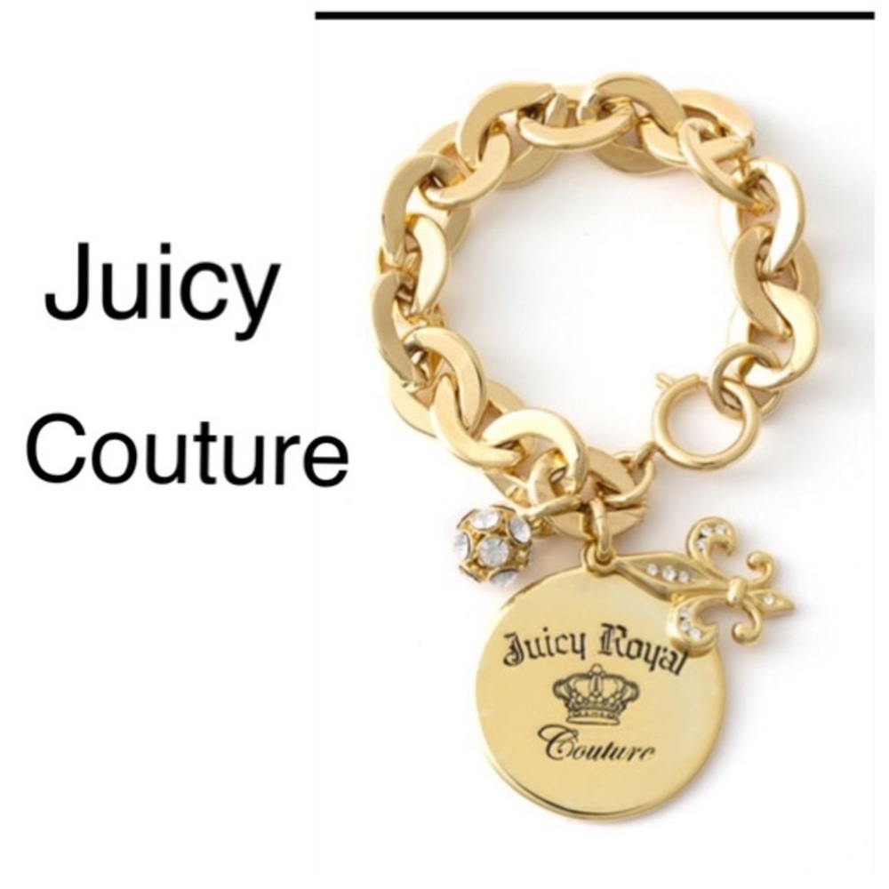 Juicy Couture Fleur de Lis Gold Charm Bracelet